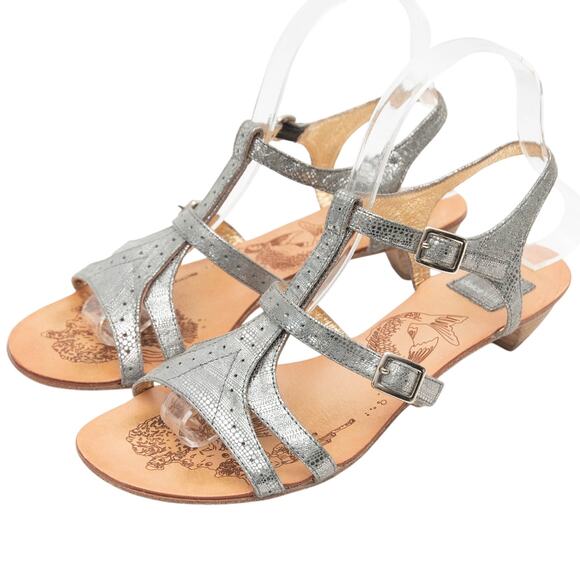 Dolce Vita Silver Strapy Slingback Kitten Heel Sandals Size 7 - Picture 1 of 12